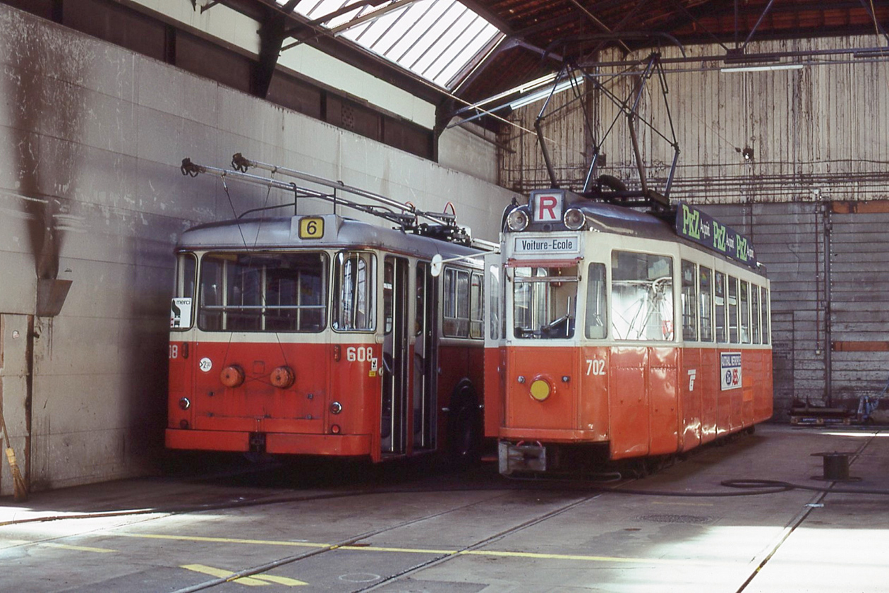 Женева, Berna/SWS/SAAS 4GTP № 608; Женева, SWP/SAAS Be 4/4 № 702 Женева, Berna/SWS/SAAS 4GTP № 608; Женева, SWP/SAAS Be 4/4 № 702