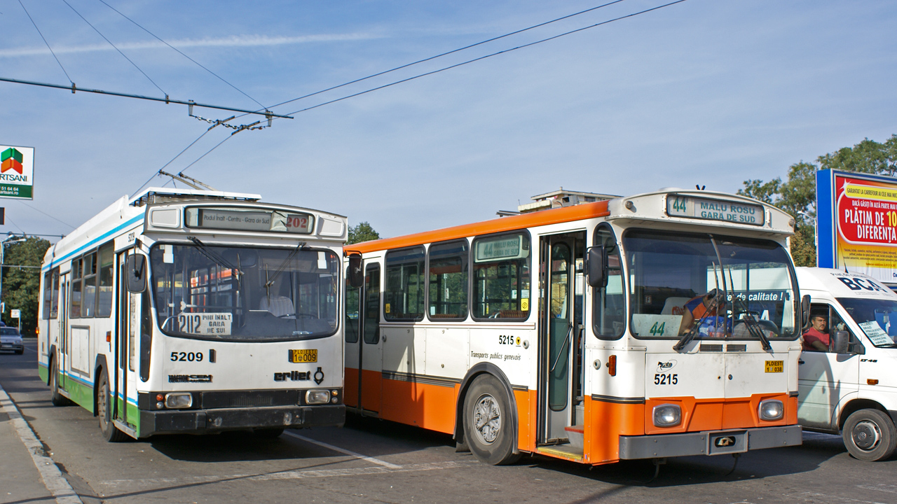 Ploesti, Berliet ER100 Nr 5209; Ploesti, FBW/Hess/BBC-SAAS 91GTS Nr 5215