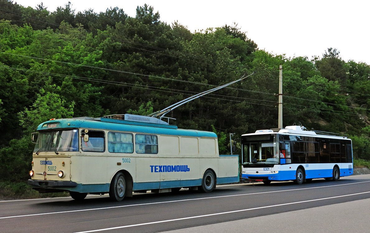 Крымский троллейбус, Škoda 9Tr10 № 5002; Крымский троллейбус, Богдан Т60111 № 6301