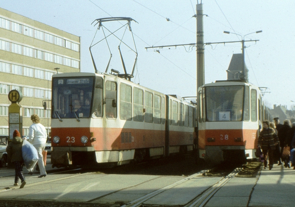 Котбус, Tatra KT4D № 23; Котбус, Tatra KT4D № 28; Котбус — Старые фотографии Котбус, Tatra KT4D № 23; Котбус, Tatra KT4D № 28; Котбус — Старые фотографии