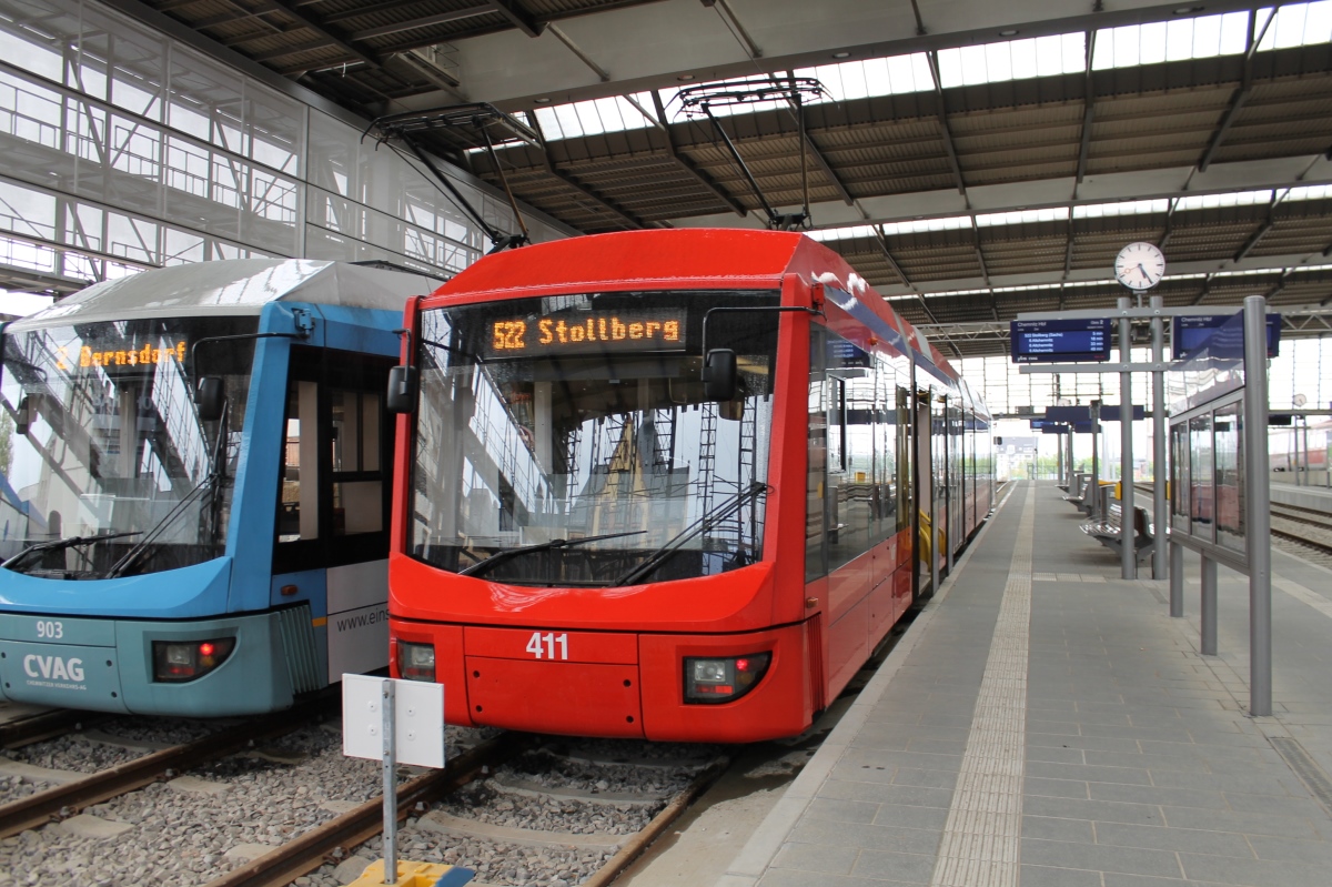 Хемниц, Bombardier 6NGT-LDZ № 411; Хемниц — Трамвайно-железнодорожная система «Хемницер Модель»