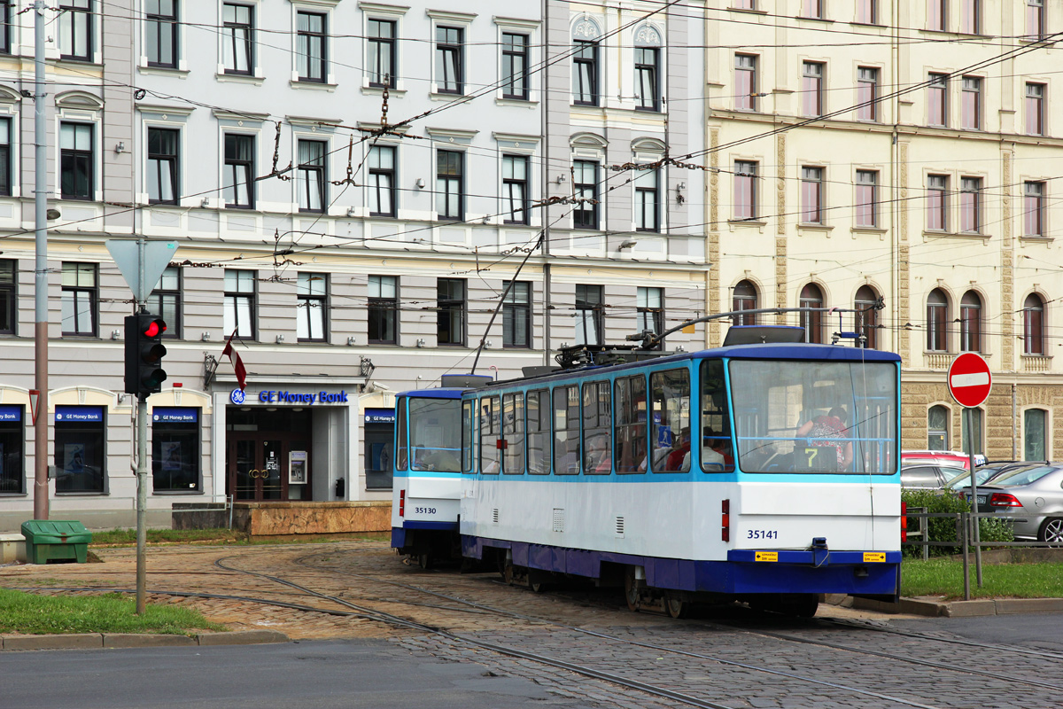 Рига, Tatra T3MR (T6B5-R) № 35141; Рига, Tatra T3MR (T6B5-R) № 35130