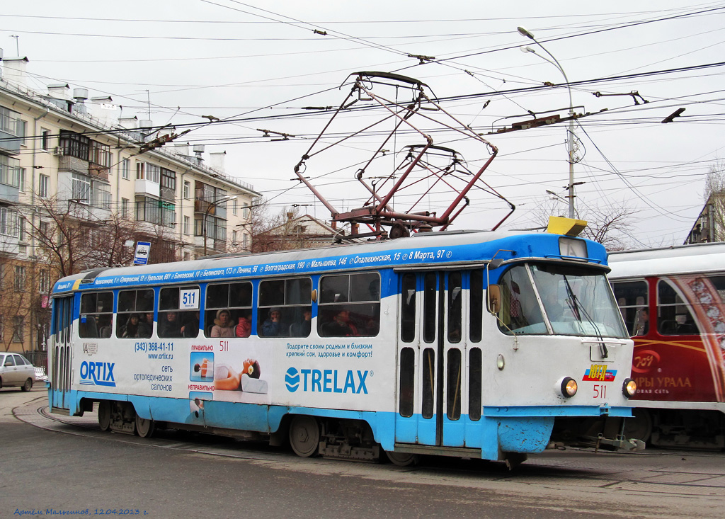 Екатеринбург, Tatra T3SU (двухдверная) № 511