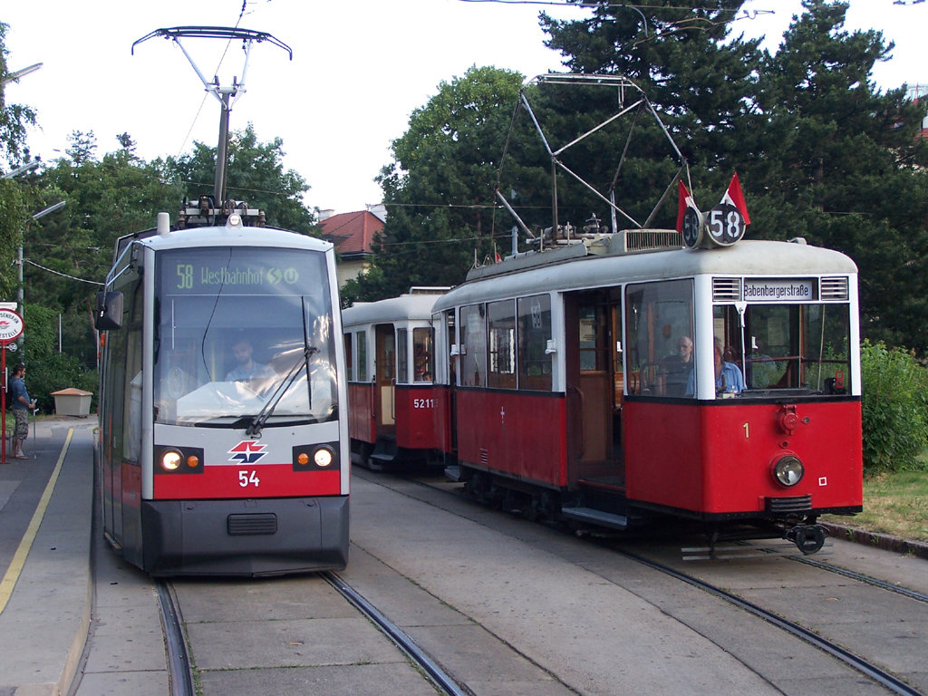 Вена, Siemens ULF-A1 № 54; Вена, Fuchs KSW моторный № 1; Вена — Поездка WTM — 23.06.2013