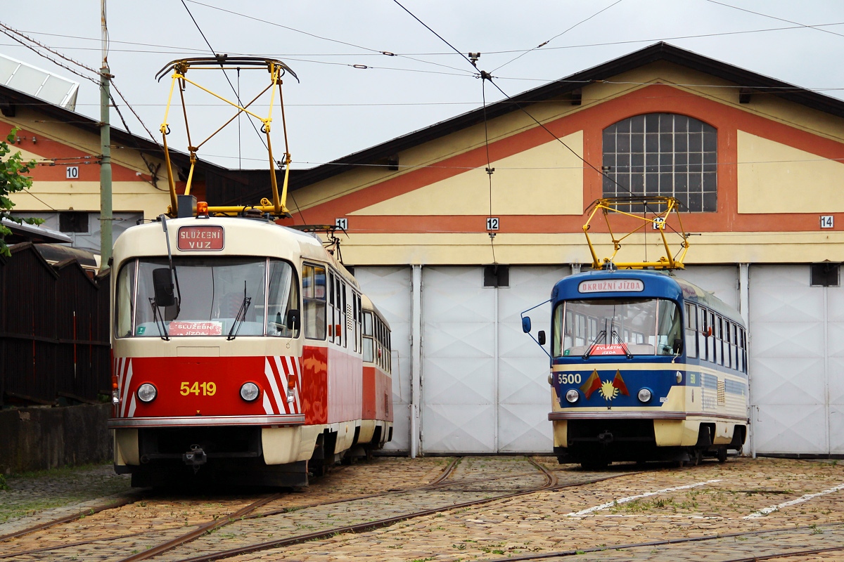 Прага, Tatra T3M № 5419; Прага, Tatra T4YU № 5500 Прага, Tatra T3M № 5419; Прага, Tatra T4YU № 5500