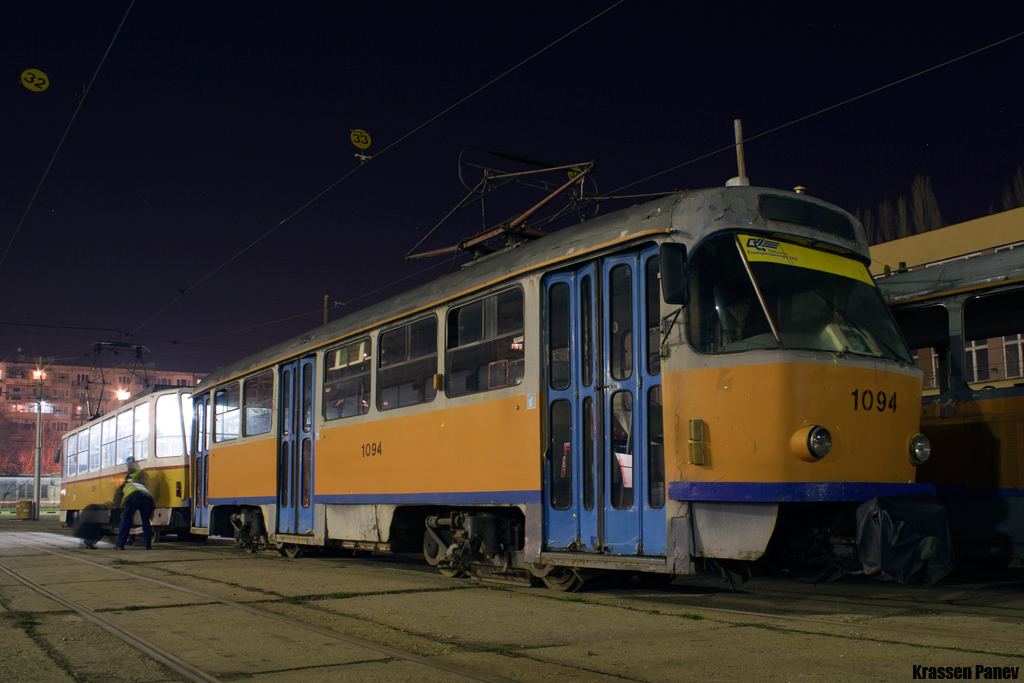 София, Tatra T4D № 1094; София — Съхраняване за музеен експонат 1094 (T4D) — 05.04.2013 г.