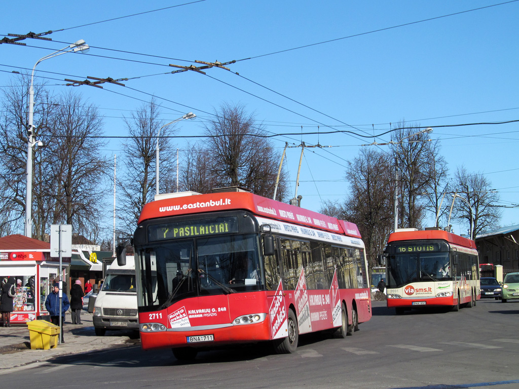 Vilnius, Solaris Trollino II 15 AC č. 2711; Vilnius, Solaris Trollino II 15 AC č. 2691
