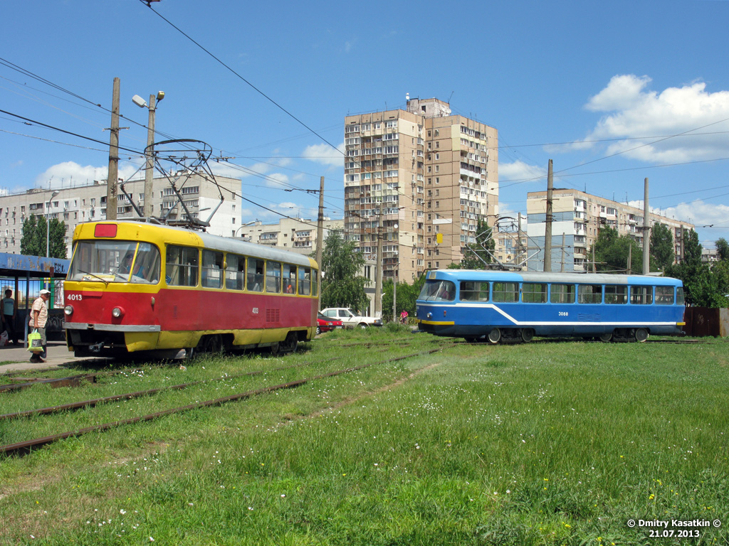 Odesa, Tatra T3SU č. 4013; Odesa, Tatra T3R.P č. 3088