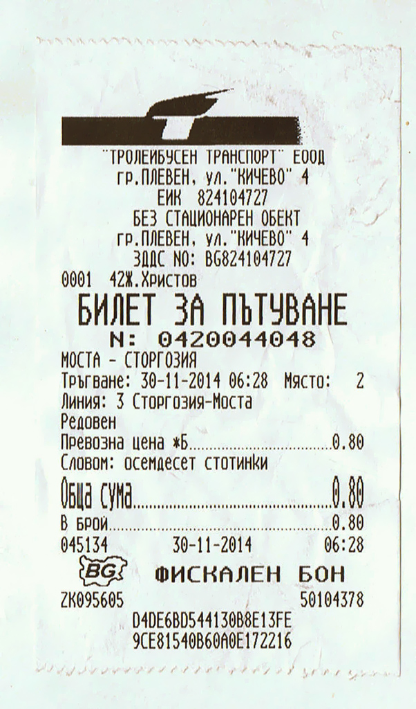 Плевен — Проездные документы