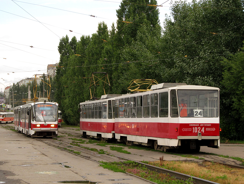Самара, 71-405 № 1071; Самара, Tatra T6B5SU № 1024