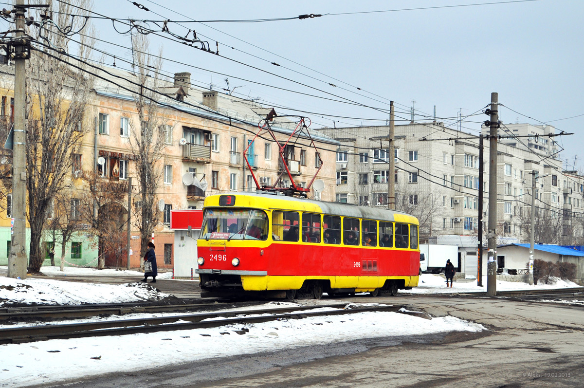 Волгоград, Tatra T3SU (двухдверная) № 2496