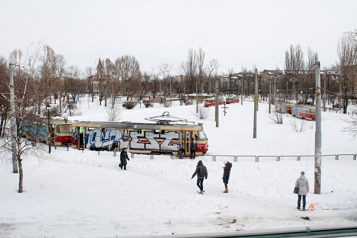 Kijev, Tatra T3SU Br. 5448; Kijev — Snowfall. 22-24th of March, 2013