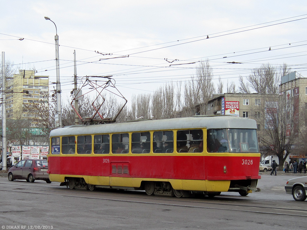 Волгоград, Tatra T3SU (двухдверная) № 3026