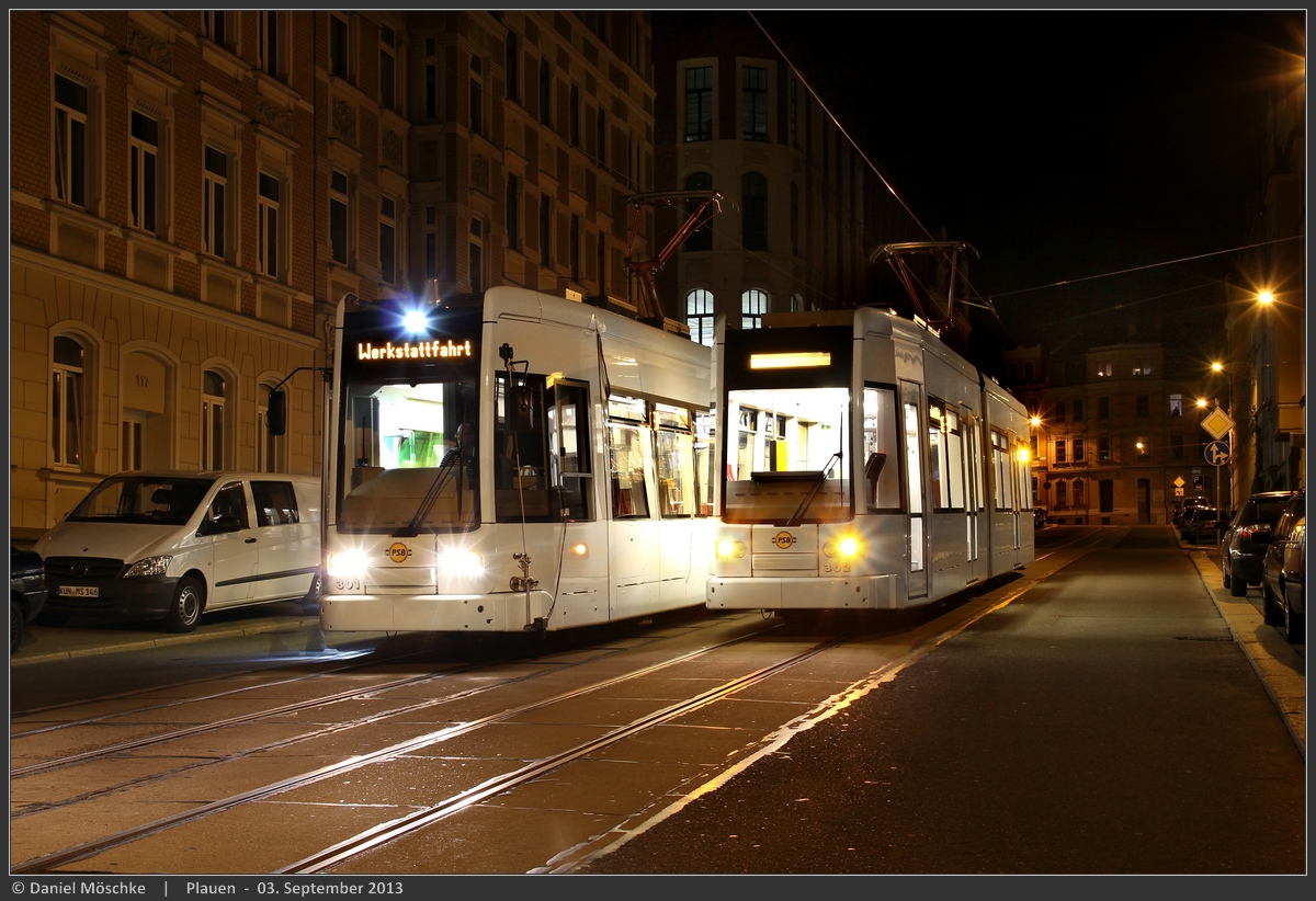 Plauen, Bombardier NGT6 PSB № 301; Plauen, Bombardier NGT6 PSB № 302 Plauen, Bombardier NGT6 PSB № 301; Plauen, Bombardier NGT6 PSB № 302