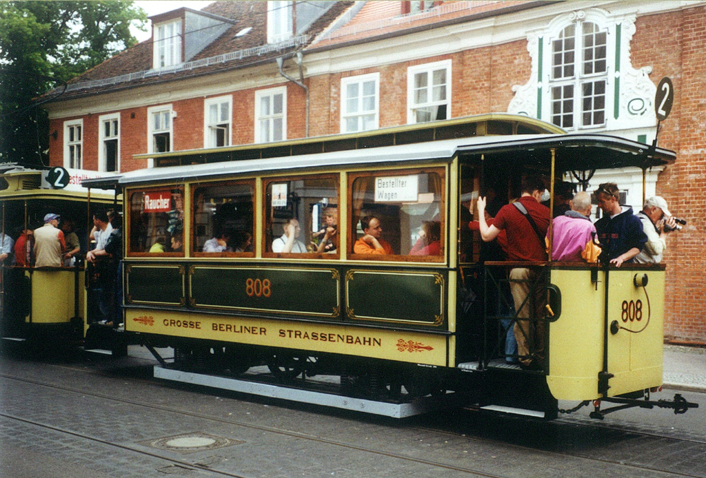 Берлин, Двухосный прицепной вагон № 808; Потсдам — 125 Jahre  Straßenbahn in Potsdam 22/05/2005