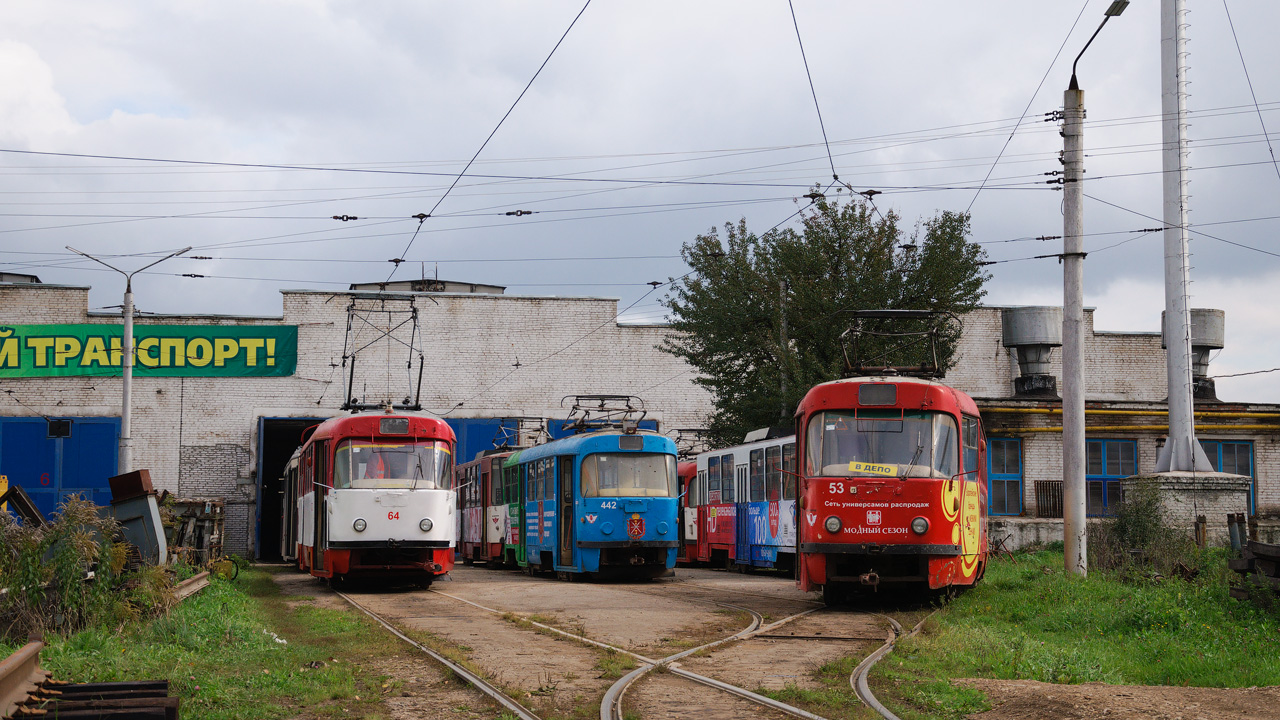 Тула, Tatra T3SU № 64; Тула, Tatra T3SU № 442; Тула, Tatra T3SU № 53