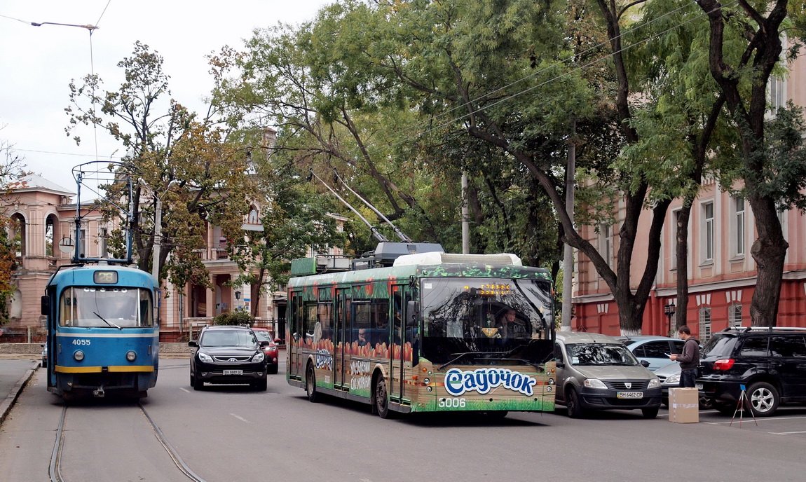 Одесса, Tatra T3R.P № 4055; Одесса, Тролза-5265.00 «Мегаполис» № 3006