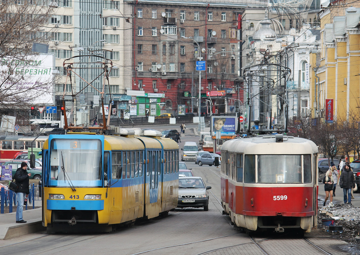 Киев, KT3UA № 413; Киев, Tatra T3SU № 5599