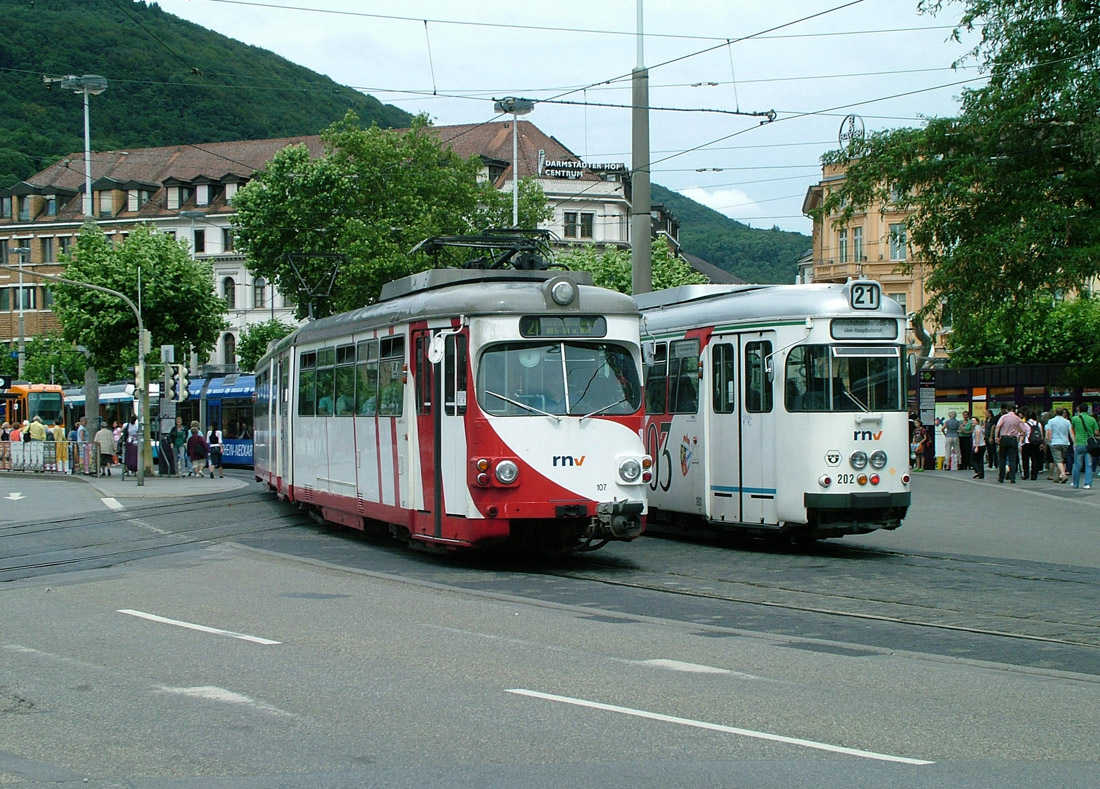 Рейн-Неккар, Duewag GT8 № 107; Рейн-Неккар, Duewag GT8 № 202