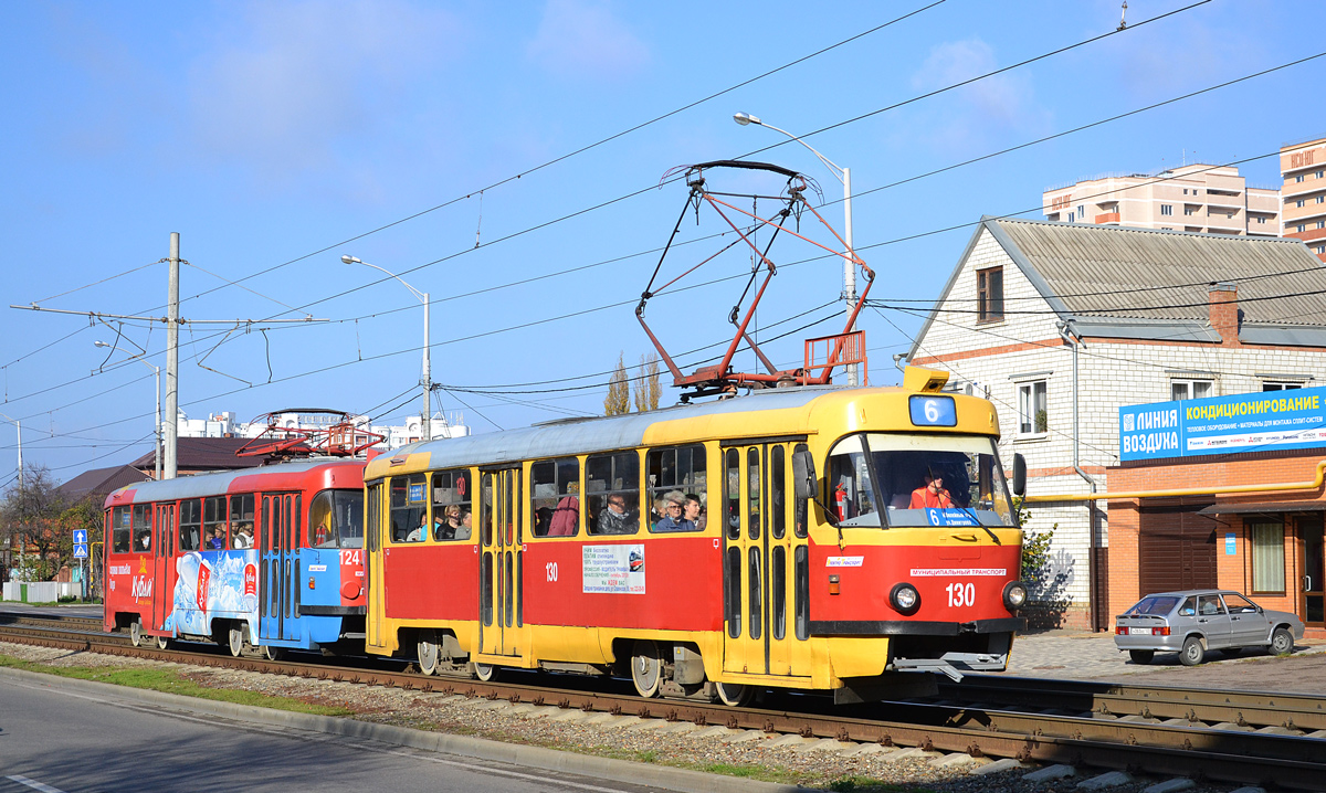 Краснодар, Tatra T3SU № 130; Краснодар, Tatra T3SU № 124