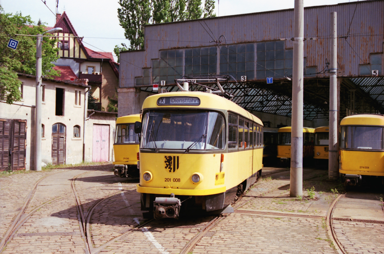 Dresden, Tatra T4D-MI č. 201 008; Dresden — Tram depot Bühlau (closed in 2007)