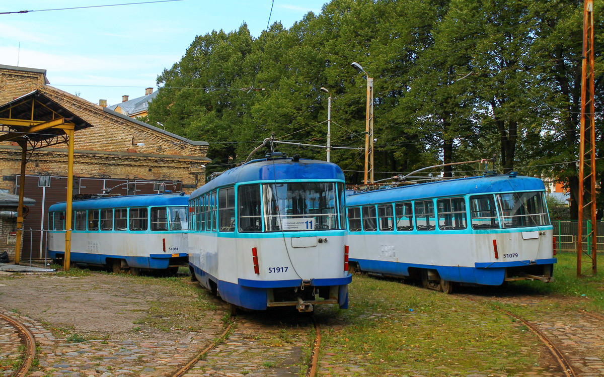 Рига, Tatra T3A № 51917; Рига, Tatra T3A № 51081; Рига, Tatra T3A № 51079