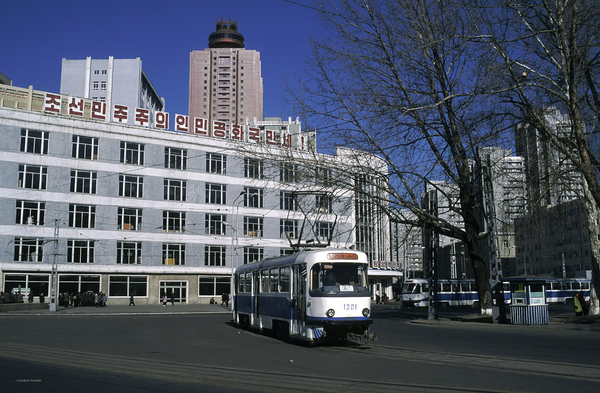 Pyongyang, Tatra T4D Br. 1201; Pyongyang, Tatra T4D Br. 1188; Pyongyang — Historical photos — Tramway and Trolleybus (1991+)