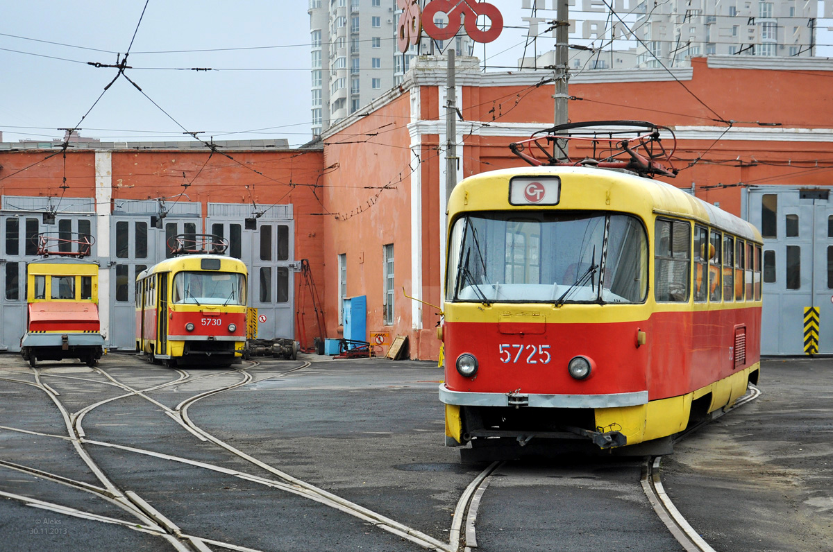 Volgograd, Electric locomotive N°. МВ-84; Volgograd, Tatra T3SU N°. 5730; Volgograd, Tatra T3SU N°. 5725