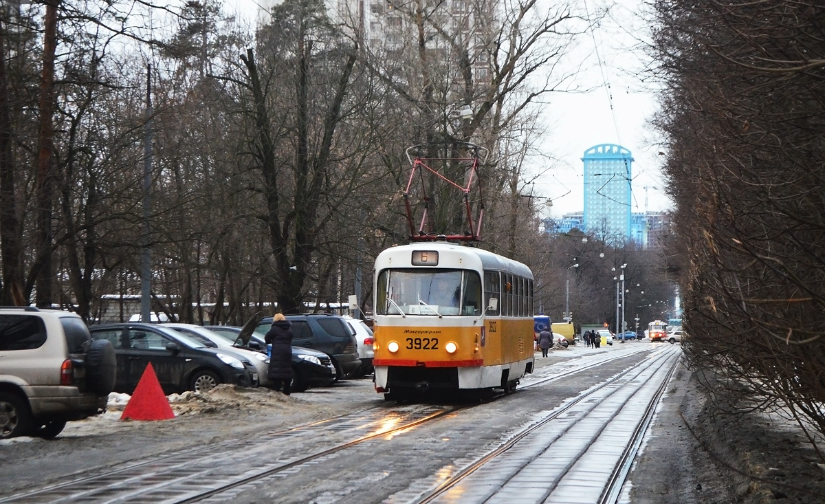 Москва, Tatra T3SU № 3922