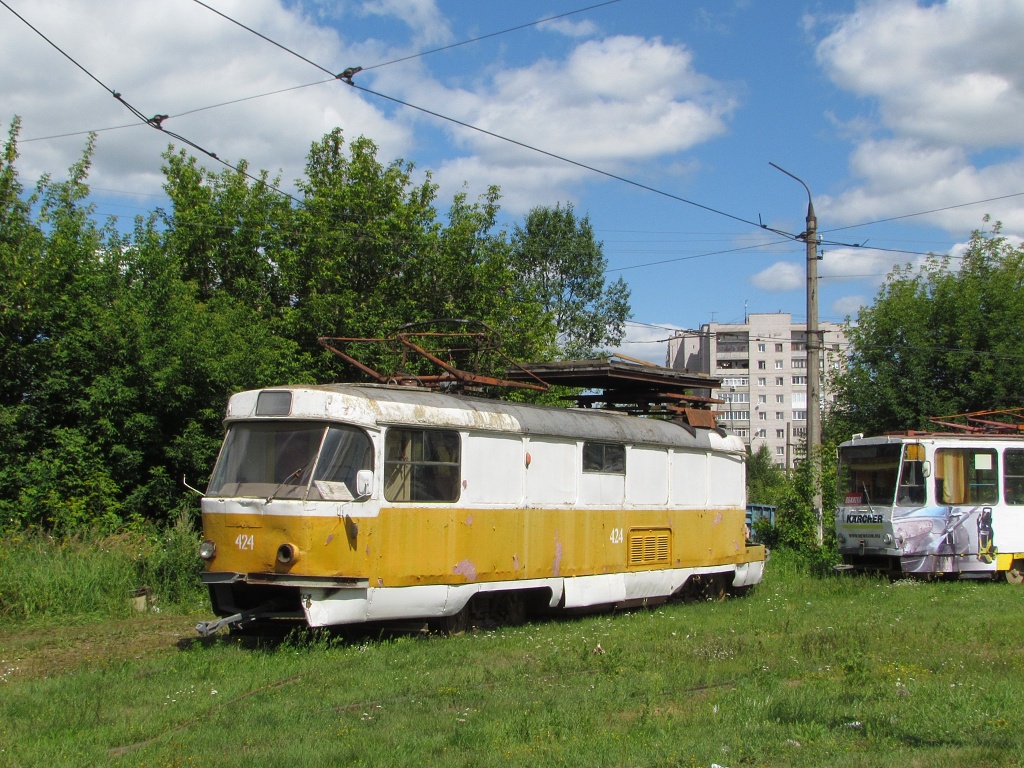 Тверь, Tatra T3SU (двухдверная) № 424; Тверь — Служебные трамваи и специальная техника