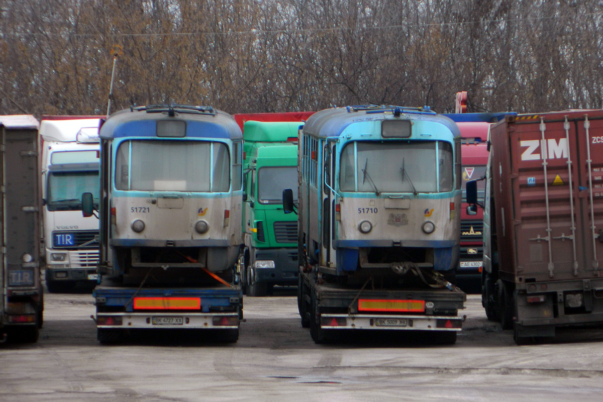 Рига, Tatra T3A № 51721; Рига, Tatra T3A № 51710; Рига — Транспортировка ПС