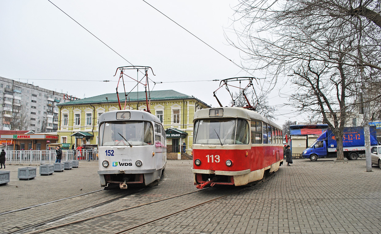 Донецк, Tatra T3SU № 152; Донецк, Tatra T3SU № 113