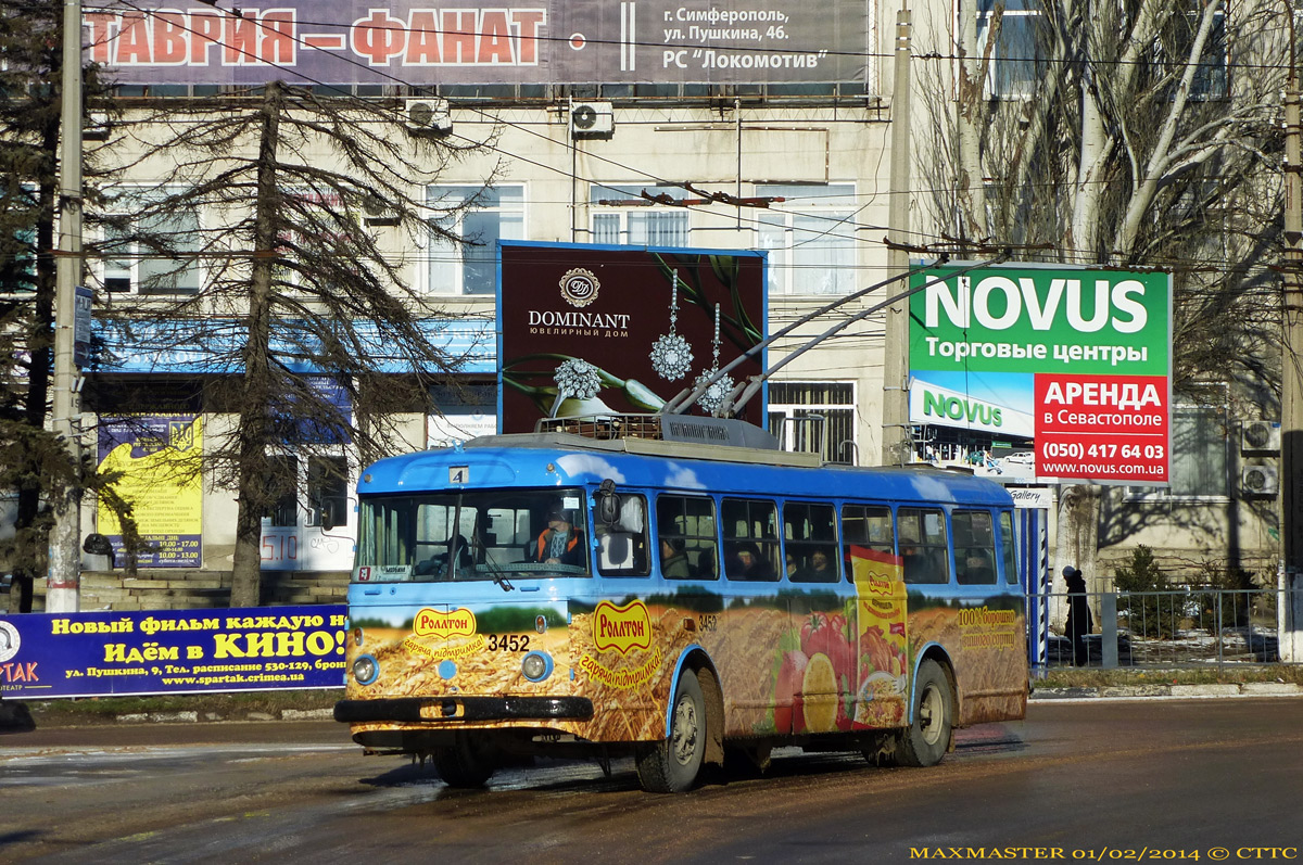 Крымский троллейбус, Škoda 9Tr18 № 3452