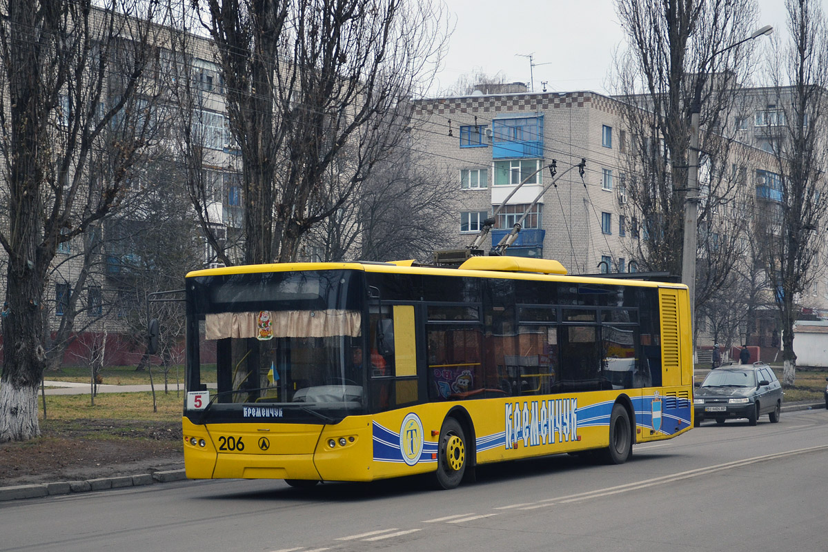 Кременчуг, ЛАЗ E183D1 № 206