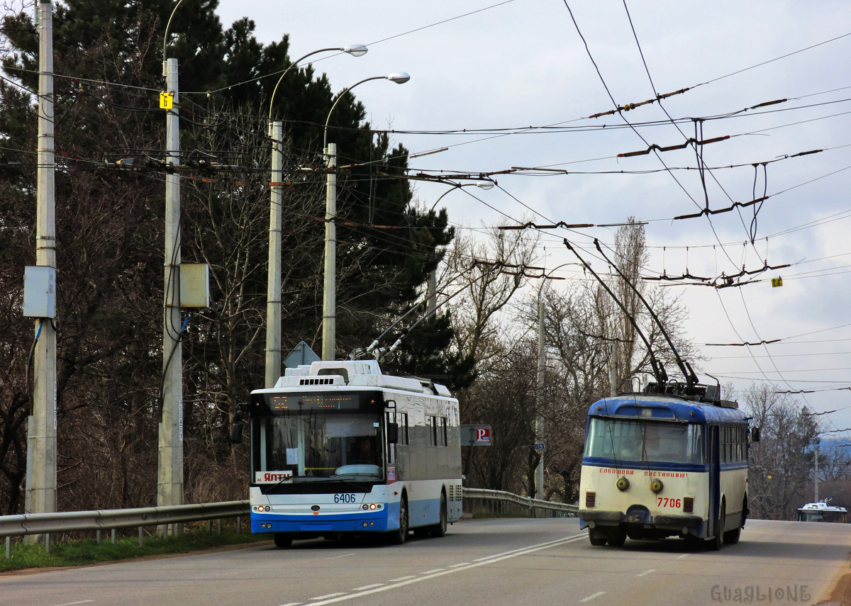 Krymski trolejbus, Bogdan T70115 Nr 6406; Krymski trolejbus, Škoda 9TrH27 Nr 7706