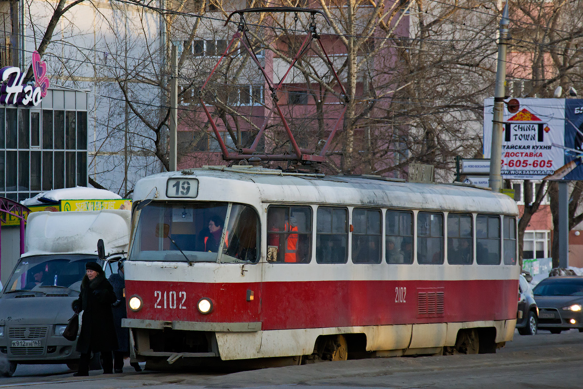 Самара, Tatra T3SU (двухдверная) № 2102