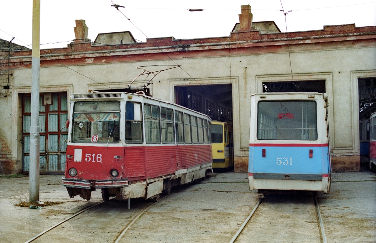 Баку, 71-605 (КТМ-5М3) № 516; Баку, 71-605 (КТМ-5М3) № 531; Баку — Трамвайное депо