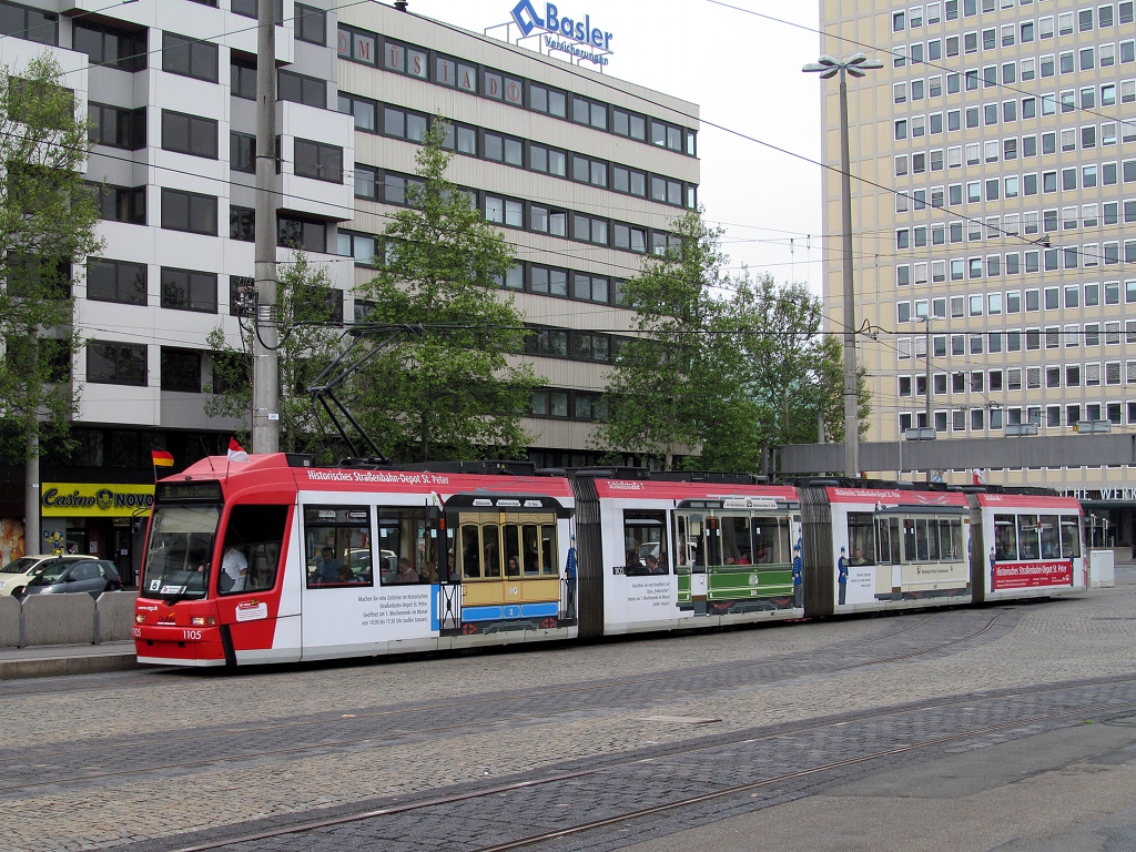 Nuremberg, Adtranz GT8N2 # 1105