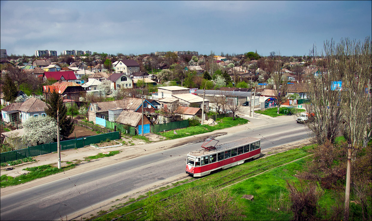 Мариуполь, 71-605 (КТМ-5М3) № 554; Мариуполь — Трамвайные линии и инфраструктура