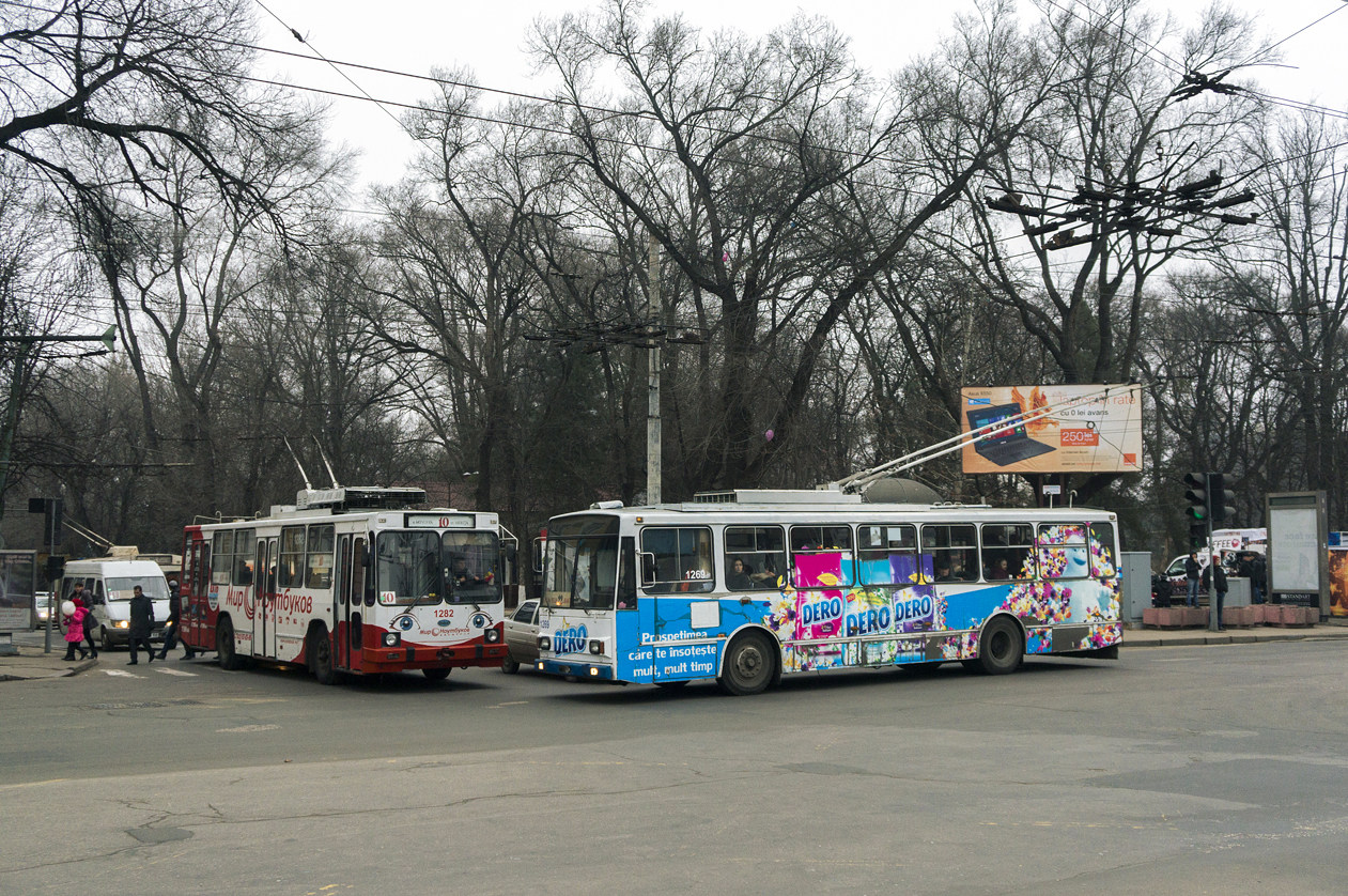 Кишинёв, Škoda 14TrDT/6M № 1269; Кишинёв, ЮМЗ Т2 № 1282