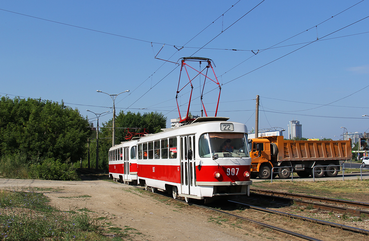 Самара, Tatra T3SU (двухдверная) № 907