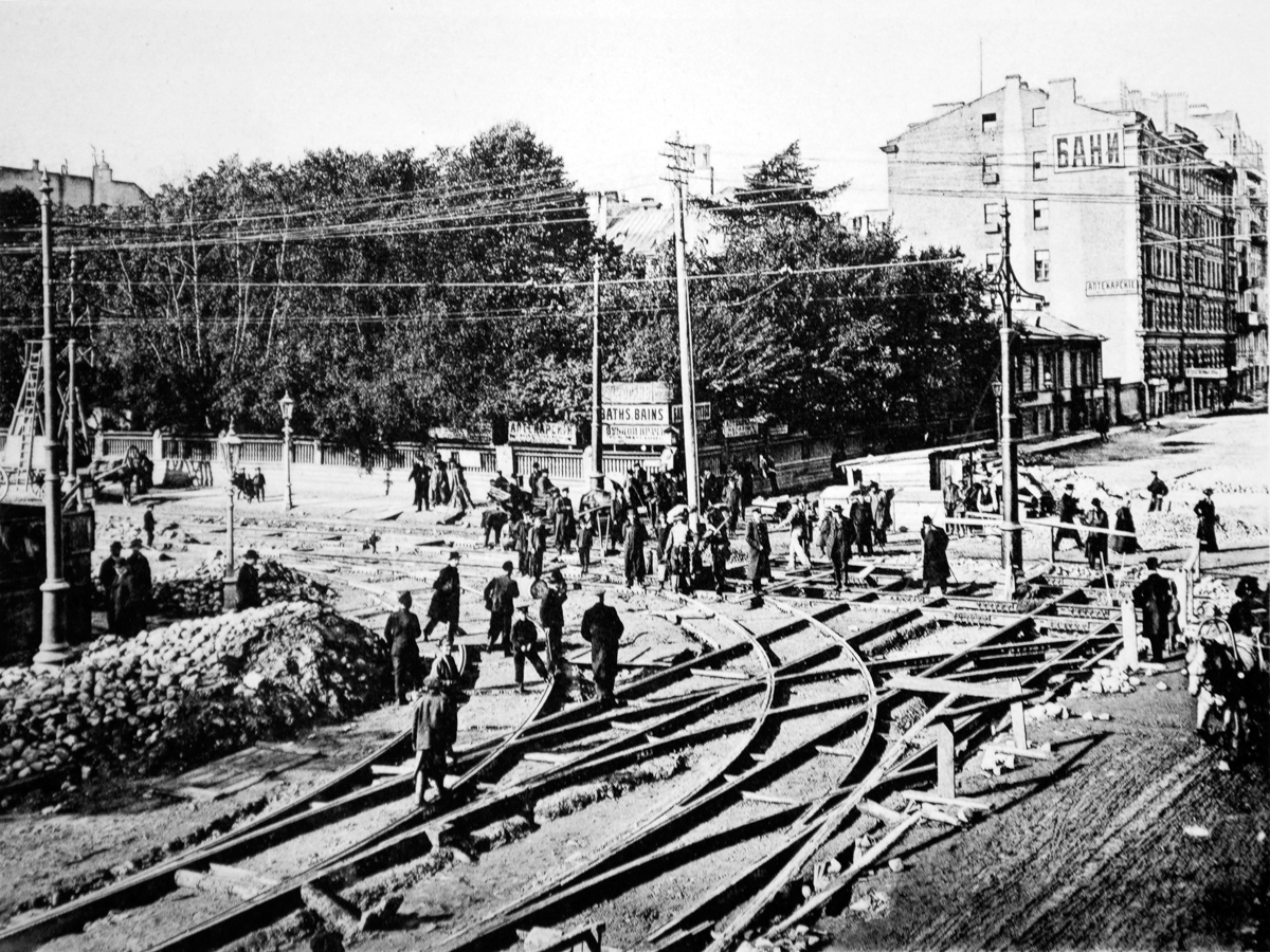 Санкт-Петербург — Исторические фотографии трамвайной инфраструктуры; Санкт-Петербург — Строительство трамвайных линий Санкт-Петербург — Исторические фотографии трамвайной инфраструктуры; Санкт-Петербург — Строительство трамвайных линий