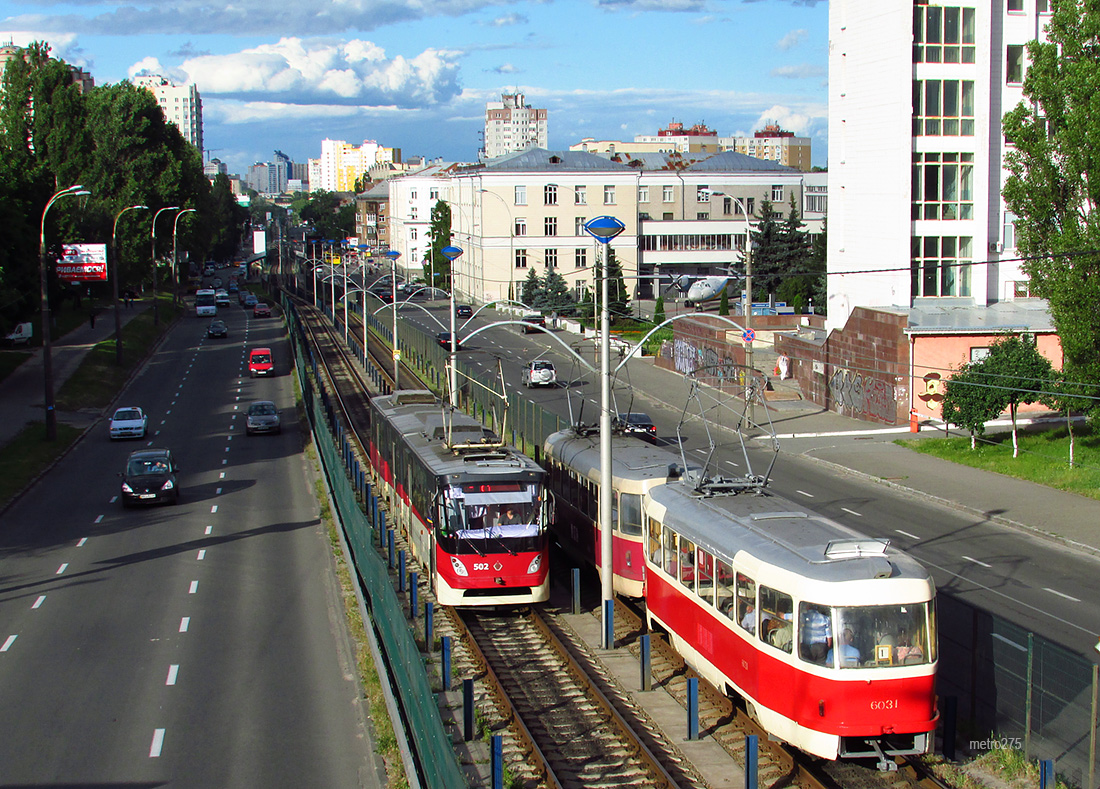 Киев, К1М8 № 502; Киев, Tatra T3SU № 6031