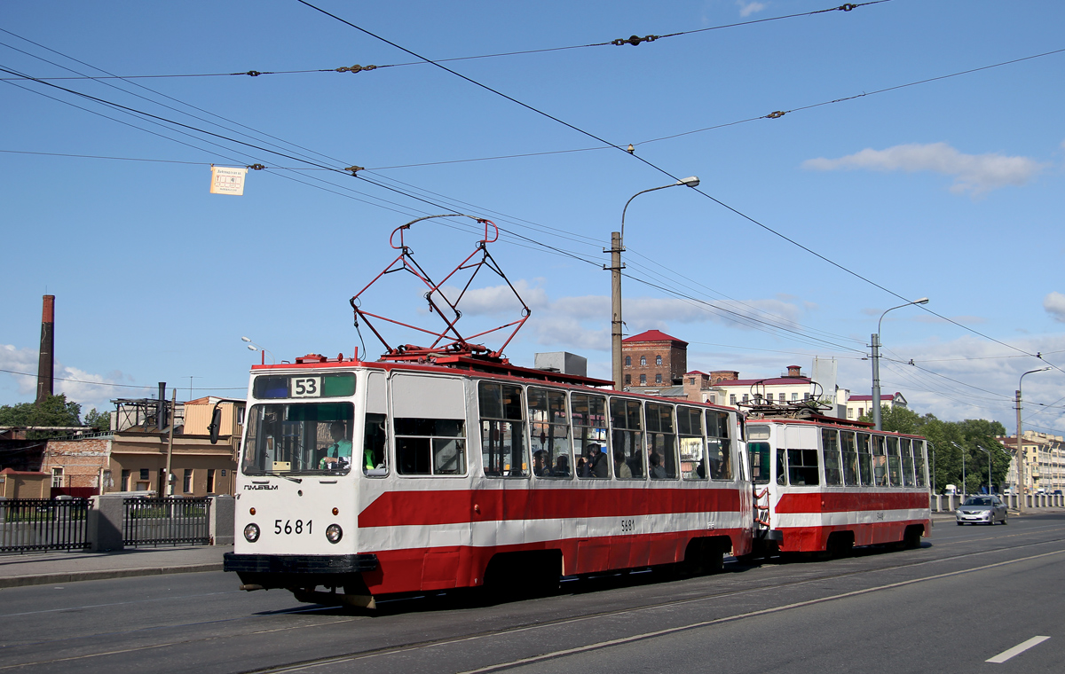 Санкт-Петербург, ЛМ-68М № 5681; Санкт-Петербург — Заказная поездка на СМЕ ЛМ-68М 5681+5448 в Стрельну и Купчино 21.06.2014