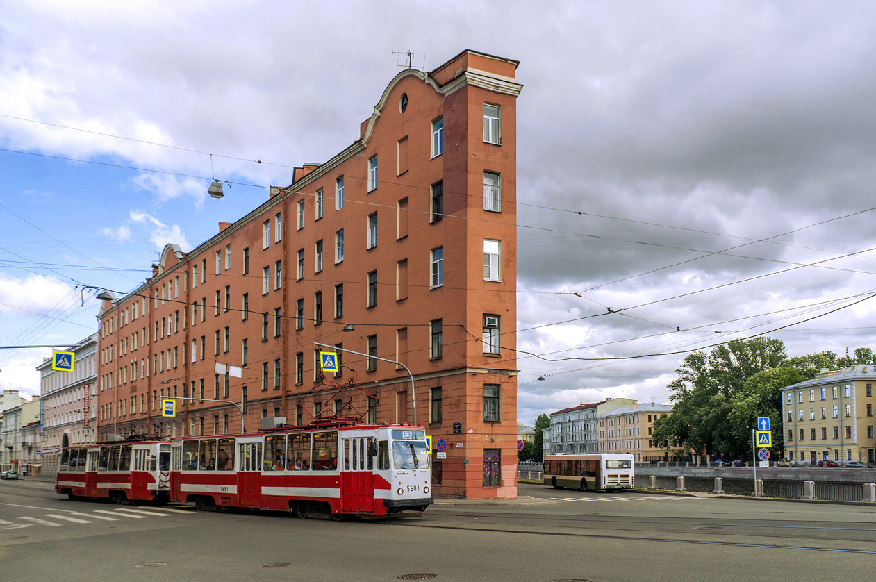 Санкт-Петербург, ЛМ-68М № 5681; Санкт-Петербург — Заказная поездка на СМЕ ЛМ-68М 5681+5448 в Стрельну и Купчино 21.06.2014
