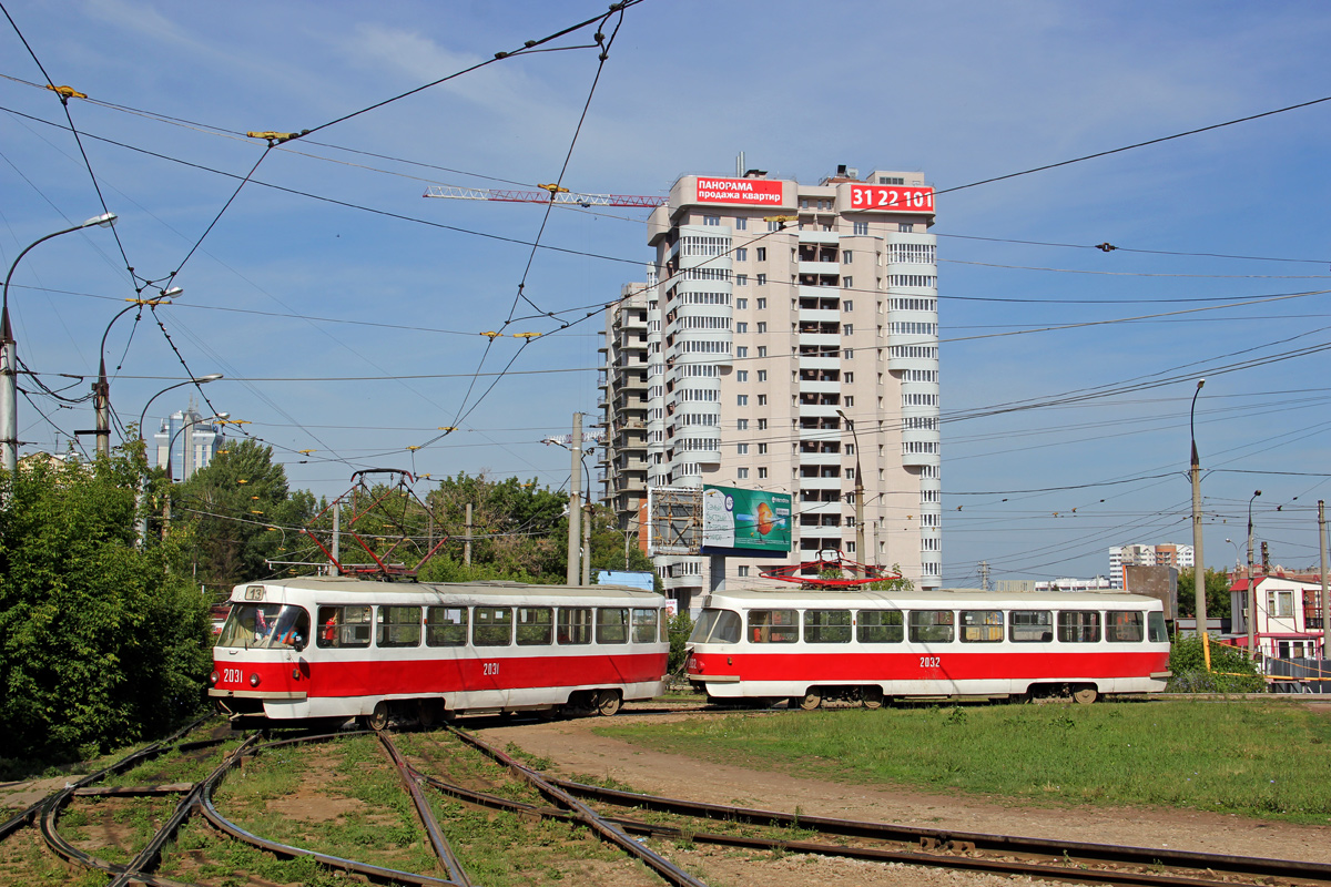 Самара, Tatra T3SU (двухдверная) № 2031; Самара, Tatra T3SU (двухдверная) № 2032; Самара — Конечные станции и кольца (трамвай)