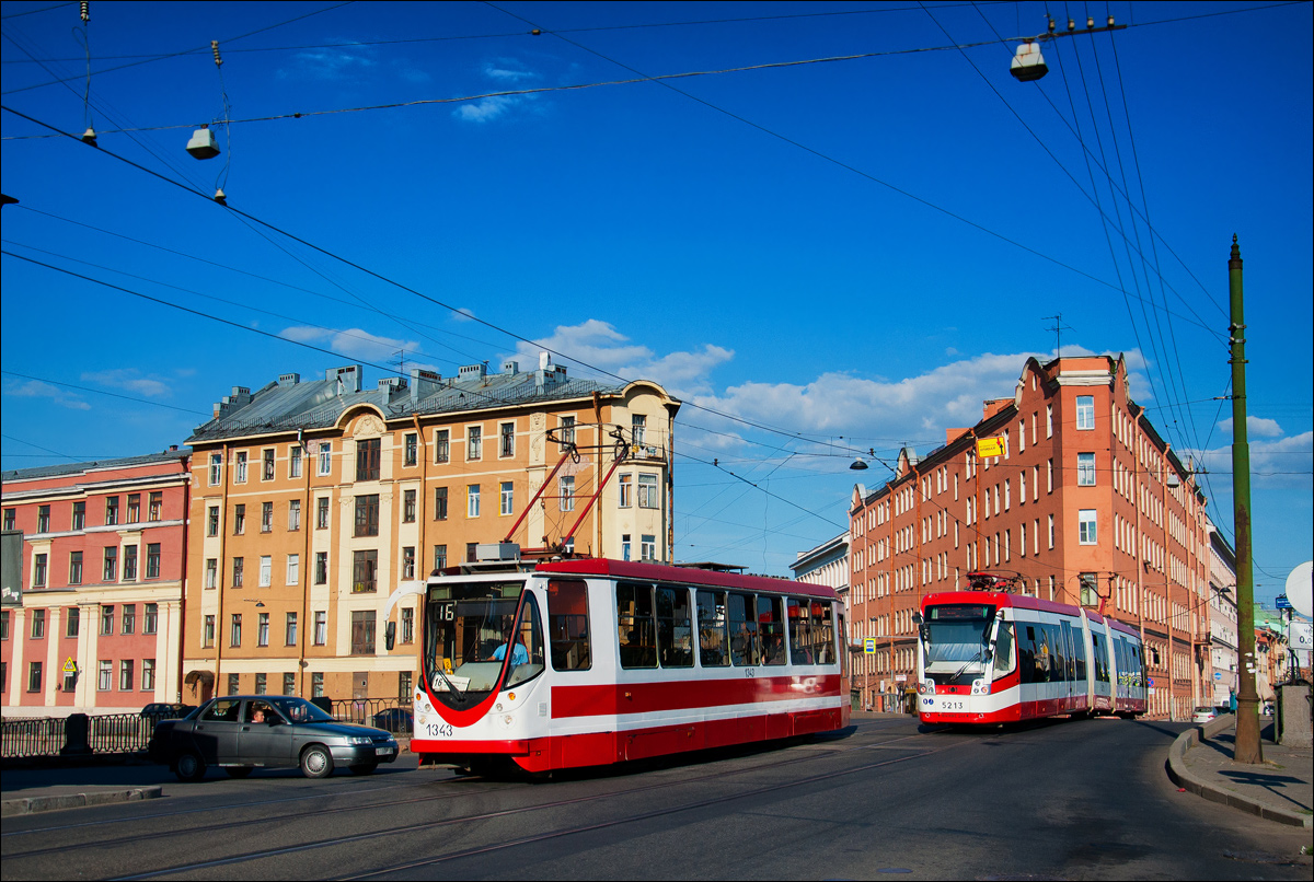 Санкт-Петербург, 71-134А (ЛМ-99АВН) № 1343; Санкт-Петербург, БКМ 84300М № 5213