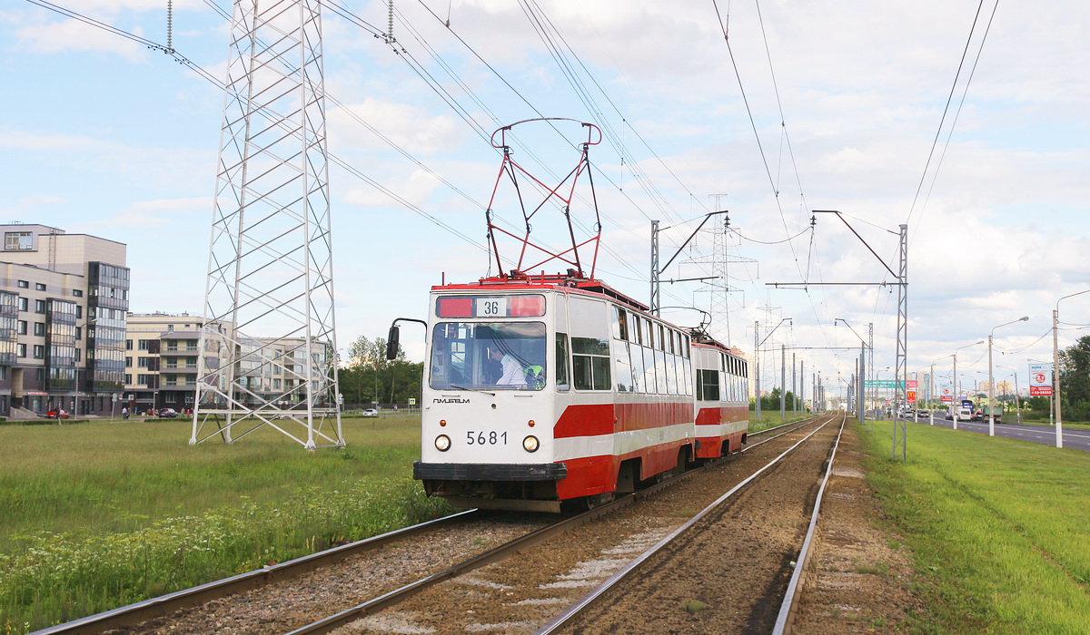 Санкт-Петербург, ЛМ-68М № 5681; Санкт-Петербург — Заказная поездка на СМЕ ЛМ-68М 5681+5448 в Стрельну и Купчино 21.06.2014