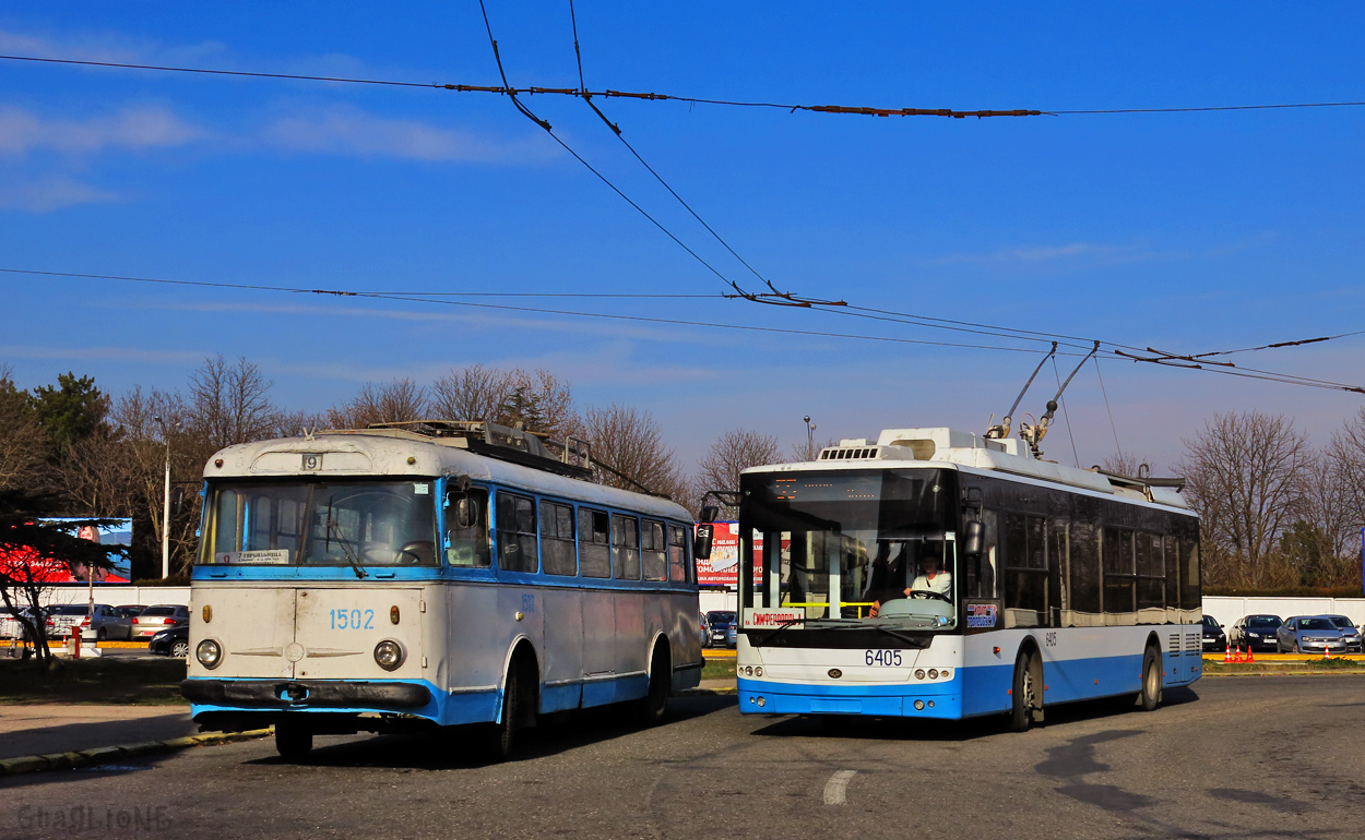 Крымскі тралейбус, Škoda 9Tr19 № 1502; Крымскі тралейбус, Богдан Т70115 № 6405