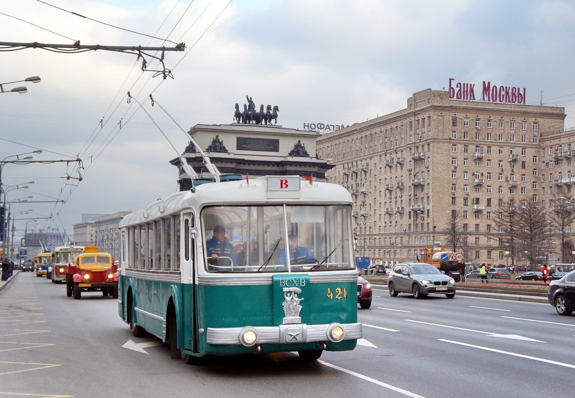 Moskva, SVARZ TBES č. 421; Moskva — Parade to 81 years of Moscow trolleybus on November 15, 2014 Moskva, SVARZ TBES č. 421; Moskva — Parade to 81 years of Moscow trolleybus on November 15, 2014